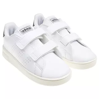 Белые кеды с двумя застежками велкро Adidas детские