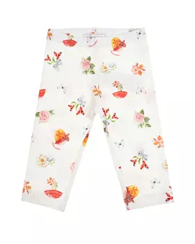 Белые леггинсы с цветочным принтом Monnalisa детские