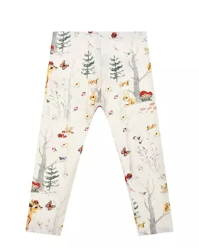 Белые леггинсы с принтом "лес" Monnalisa детские