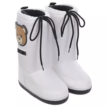 Белые мунбуты с аппликацией "медвежонок" Moschino детские