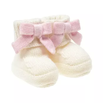 Белые пинетки с розовыми бантами Tomax детские