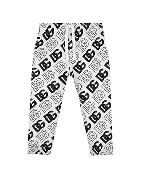 Белые спортивные брюки со сплошным лого Dolce&amp;Gabbana детские