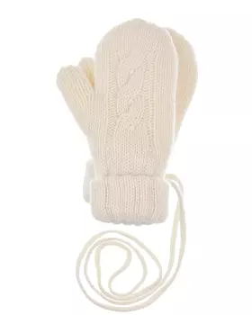 Белые варежки с узором "косичка" Chobi детские