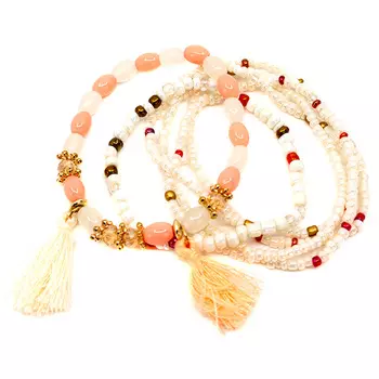 Белый браслет с кисточками Tais детский