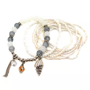 Белый браслет с ракушкой Tais детский