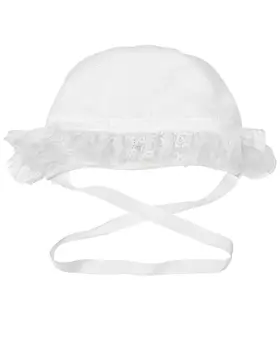 Белый чепчик с кружевной отделкой Aletta детский