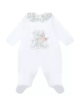 Белый комбинезон с аппликацией "медвежонок" Marlu