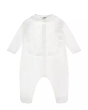 Белый комбинезон с ажурными рюшами Aletta детский