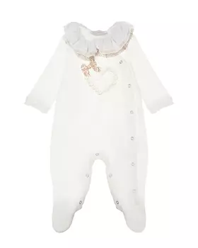 Белый комбинезон с декором "сердце" Monnalisa детский