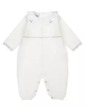 Белый комбинезон с декором "вишенки" Marlu
