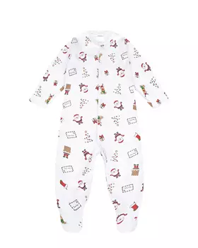 Белый комбинезон с новогодним принтом Lyda Baby детский