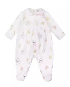 Белый комбинезон с принтом "котята" Monnalisa детский