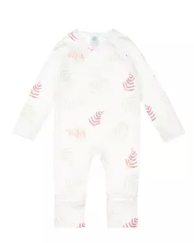 Белый комбинезон с принтом "папоротник" Sanetta детский