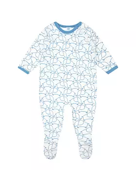 Белый комбинезон с принтом "слоны" Sanetta детский