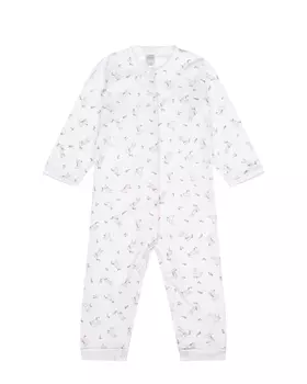 Белый комбинезон с принтом "розовые кролики" Lyda Baby