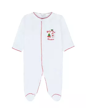 Белый комбинезон с вышивкой "babys first christmas" Kissy Kissy детский