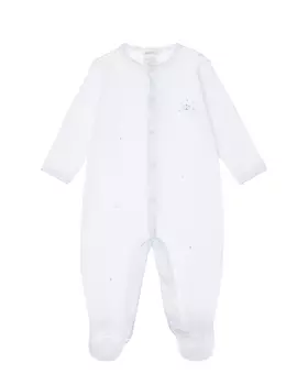 Белый комбинезон с вышивкой "голубая корона" Lyda Baby детский