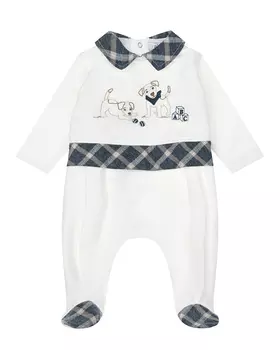 Белый комбинезон с вышивкой "щенки" Aletta детский