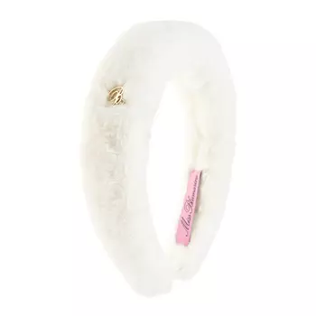 Белый ободок из эко-меха Miss Blumarine детский