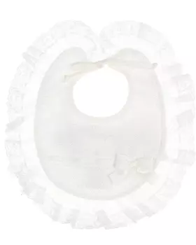Белый слюнявчик с кружевным кантом Aletta детский