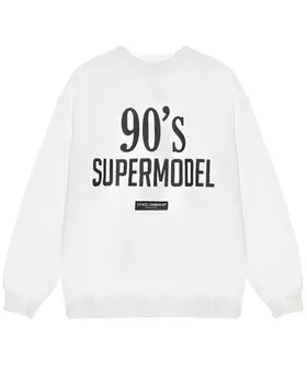 Белый свитшот с принтом "90s supermodel" Dolce&amp;Gabbana детский