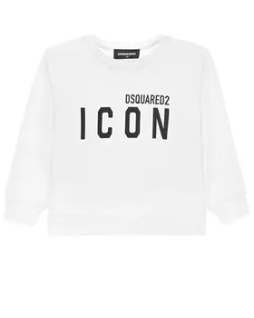 Белый свитшот с принтом "ICON" Dsquared2 детский
