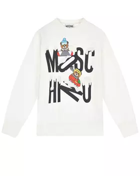 Белый свитшот с принтом "медвежата" Moschino детский
