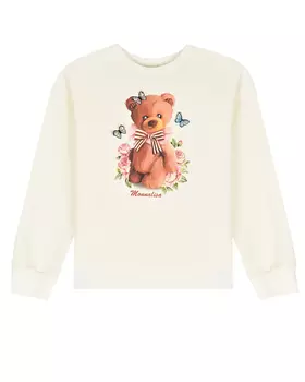 Белый свитшот с принтом "медвежонок" Monnalisa детский