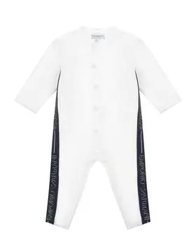 Белый велюровый комбинезон Emporio Armani детский