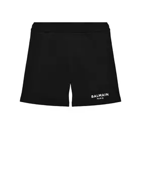 Бермуды с белым лого, черные Balmain