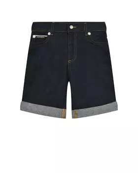 Бермуды с подворотами и логотипом, черные Dolce&Gabbana