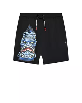 Бермуды с поясом на кулиске, черные SprayGround