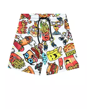Бермуды с принтом "фастфуд" Mousse kids