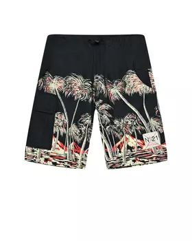 Бермуды с принтом "пальмы", черные No. 21