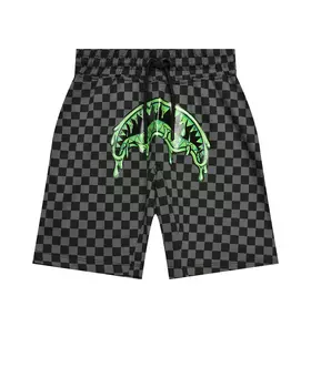 Бермуды с принтом перевернутой улыбки, черные SprayGround