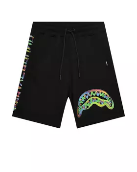 Бермуды с принтом перевернутой улыбки, черные SprayGround