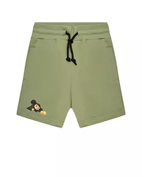 Бермуды со шнурком и принтом Чебурашки, зеленые Dan Maralex