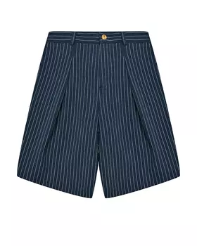 Бермуды в тонкую полоску, синие Balmain