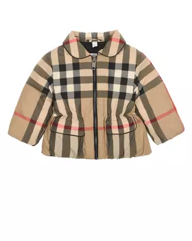 Бежевая куртка в клетку Burberry детская