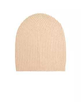 Бежевая шапка бини из кашемира Allude
