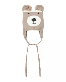 Бежевая шапка с декором "медвежонок" Tomax детская