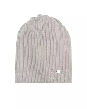 Бежевая шапка с отделкой стразами Il Trenino детская