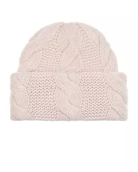 Бежевая шапка с отворотом из кашемира Chobi детская