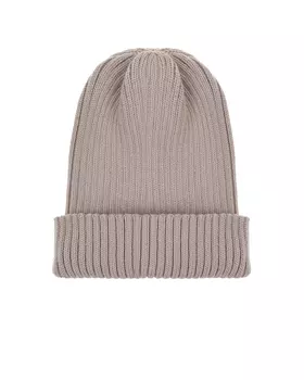 Бежевая шапка с отворотом Jan&Sofie детская