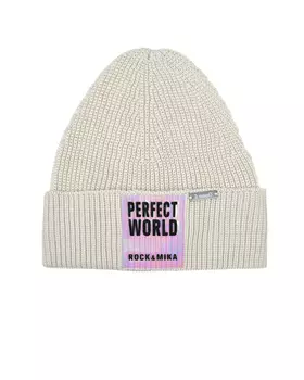 Бежевая шапка с патчем "Perfect world" Il Trenino