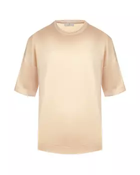 Бежевая шелковая футболка Panicale