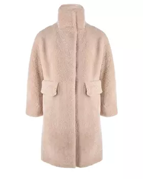 Бежевая шуба из овчины Ploomlé детская