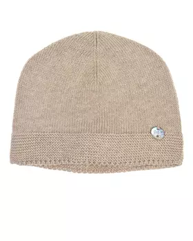 Бежевая вязаная шапка Paz Rodriguez детская