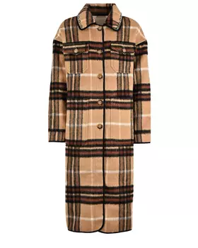 Бежевое пальто в клетку No. 21 детское