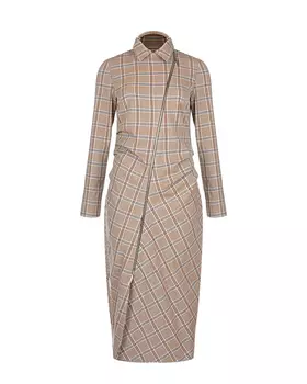 Бежевое платье в клетку Dan Maralex